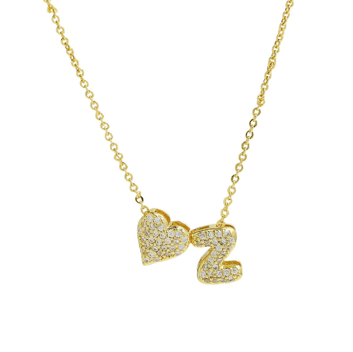 18k Gold Plated Custom Initial Heart Pendant