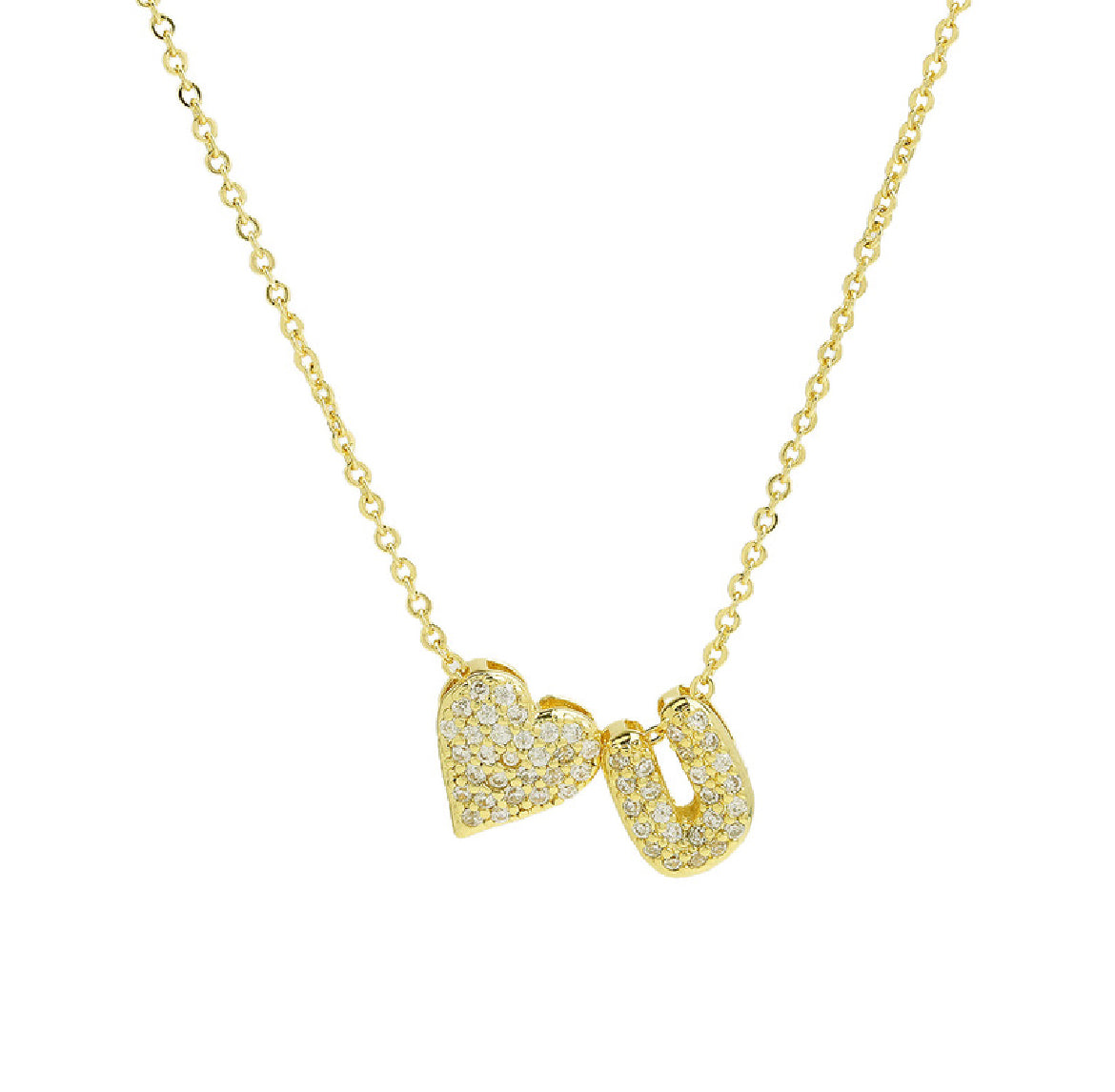18k Gold Plated Custom Initial Heart Pendant