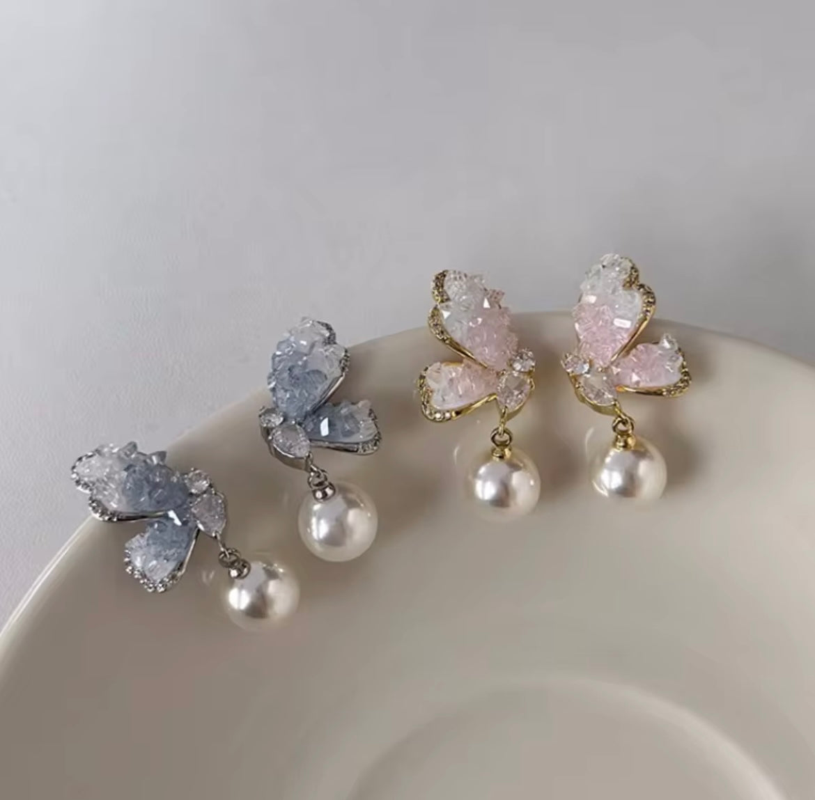 Flower Butterfly Dangle Earrings