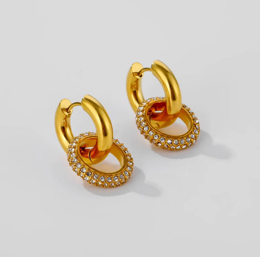 Geometric Oval Circle Earrings