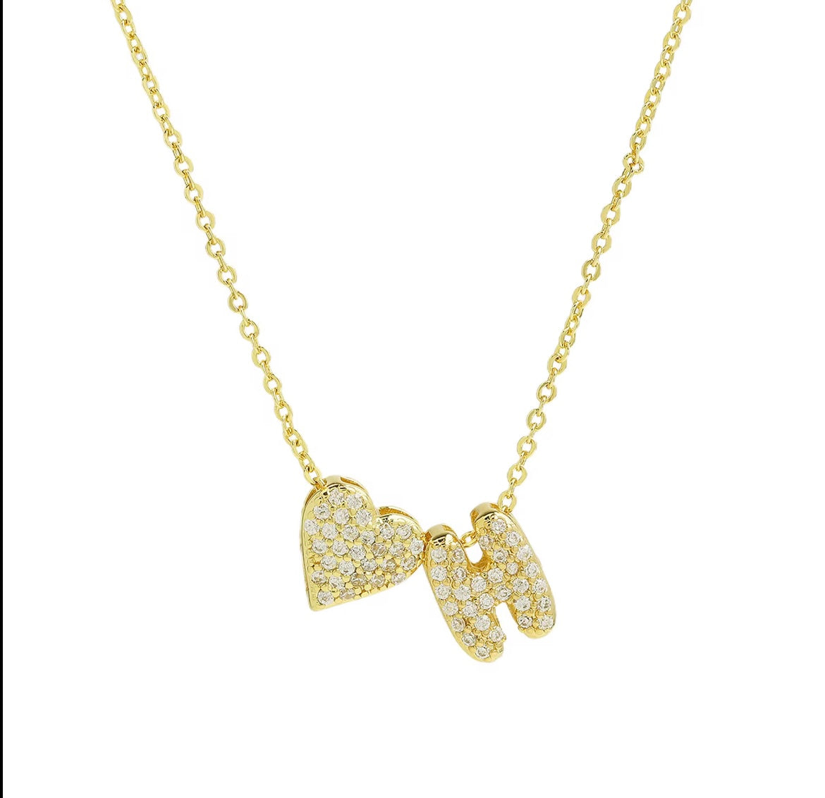 18k Gold Plated Custom Initial Heart Pendant
