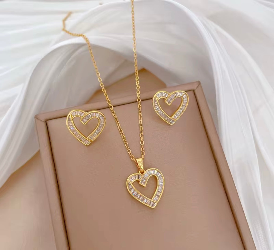 Heart Shaped jewellery set