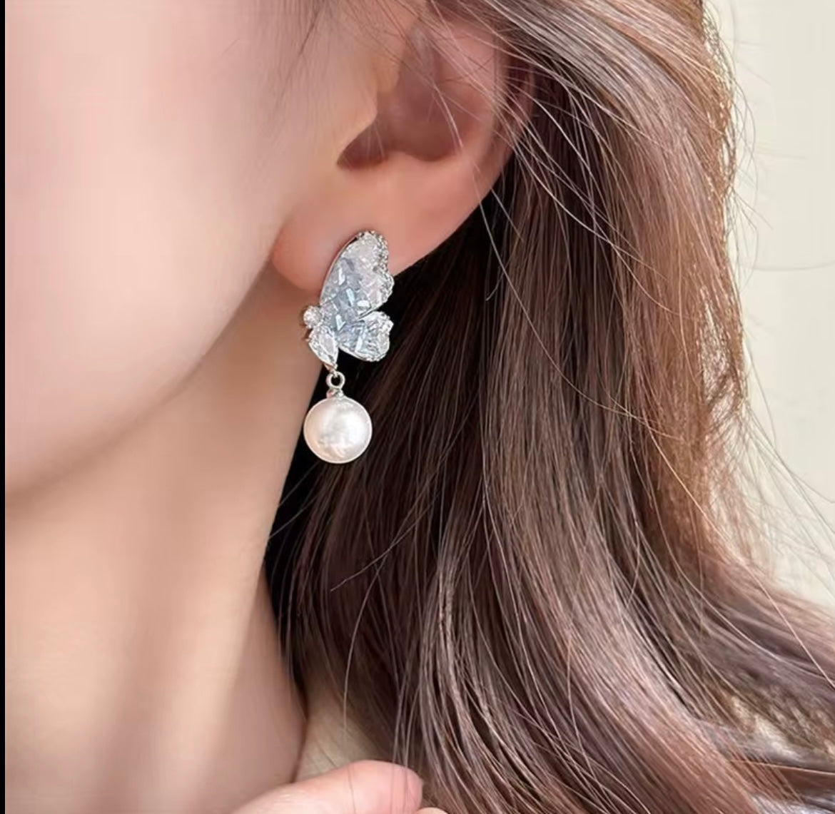 Flower Butterfly Dangle Earrings