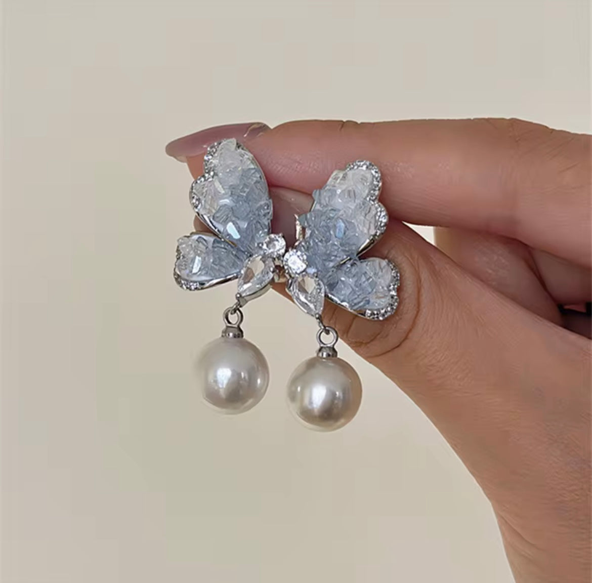 Flower Butterfly Dangle Earrings