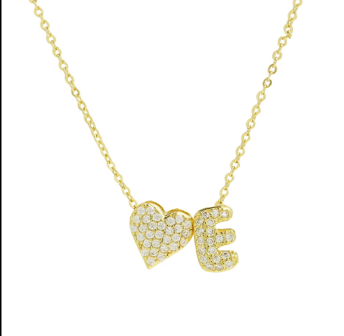 18k Gold Plated Custom Initial Heart Pendant