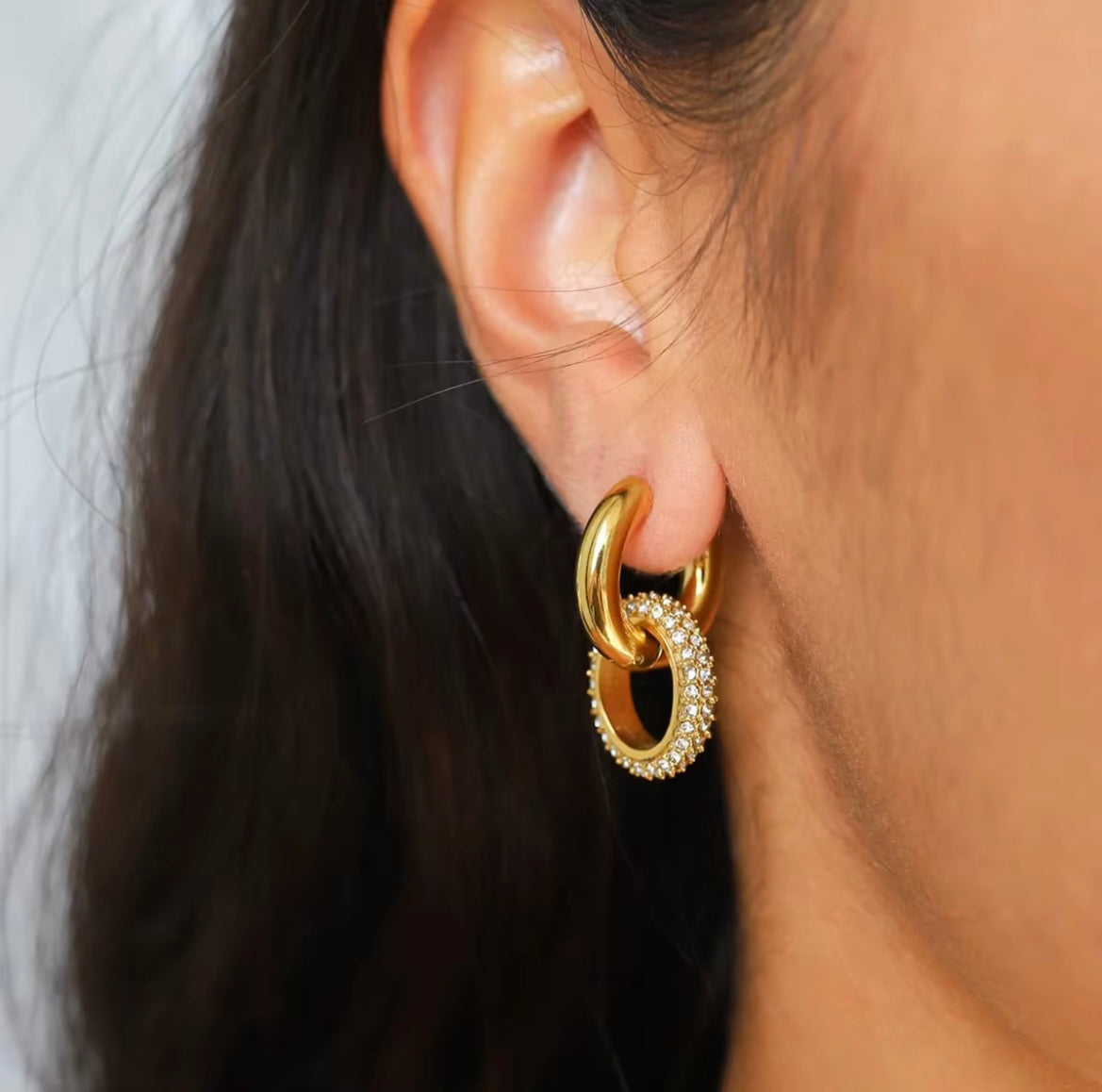 Geometric Oval Circle Earrings