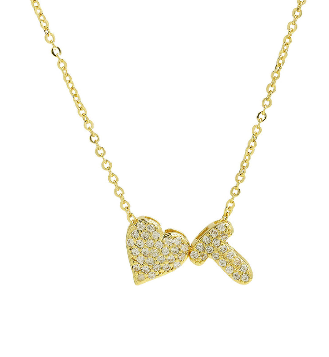 18k Gold Plated Custom Initial Heart Pendant