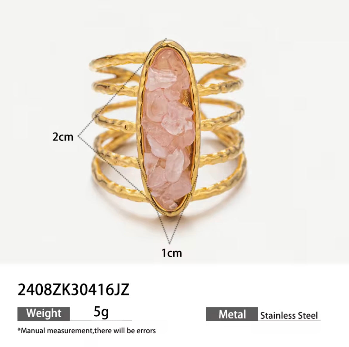 Colorful Crushed Stone rings