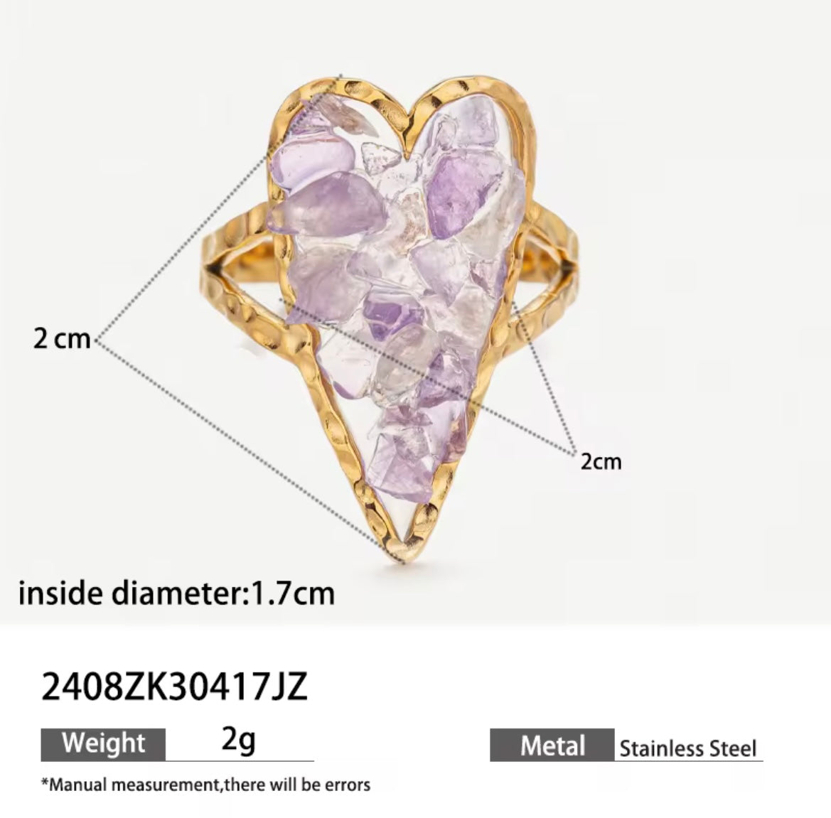 Colorful Crushed Stone rings