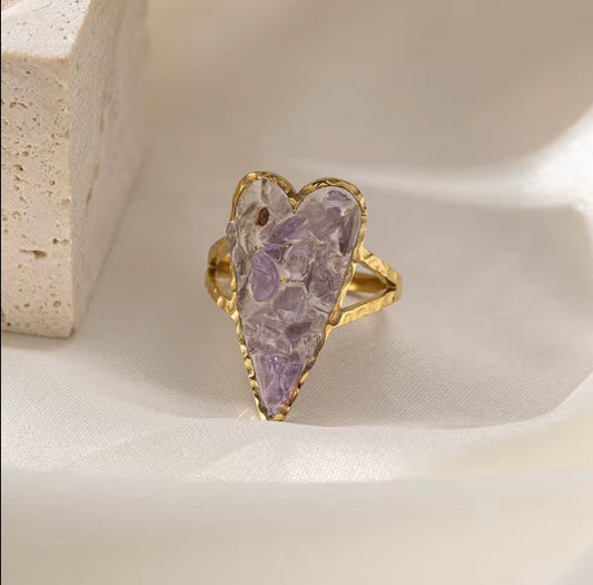 Colorful Crushed Stone rings