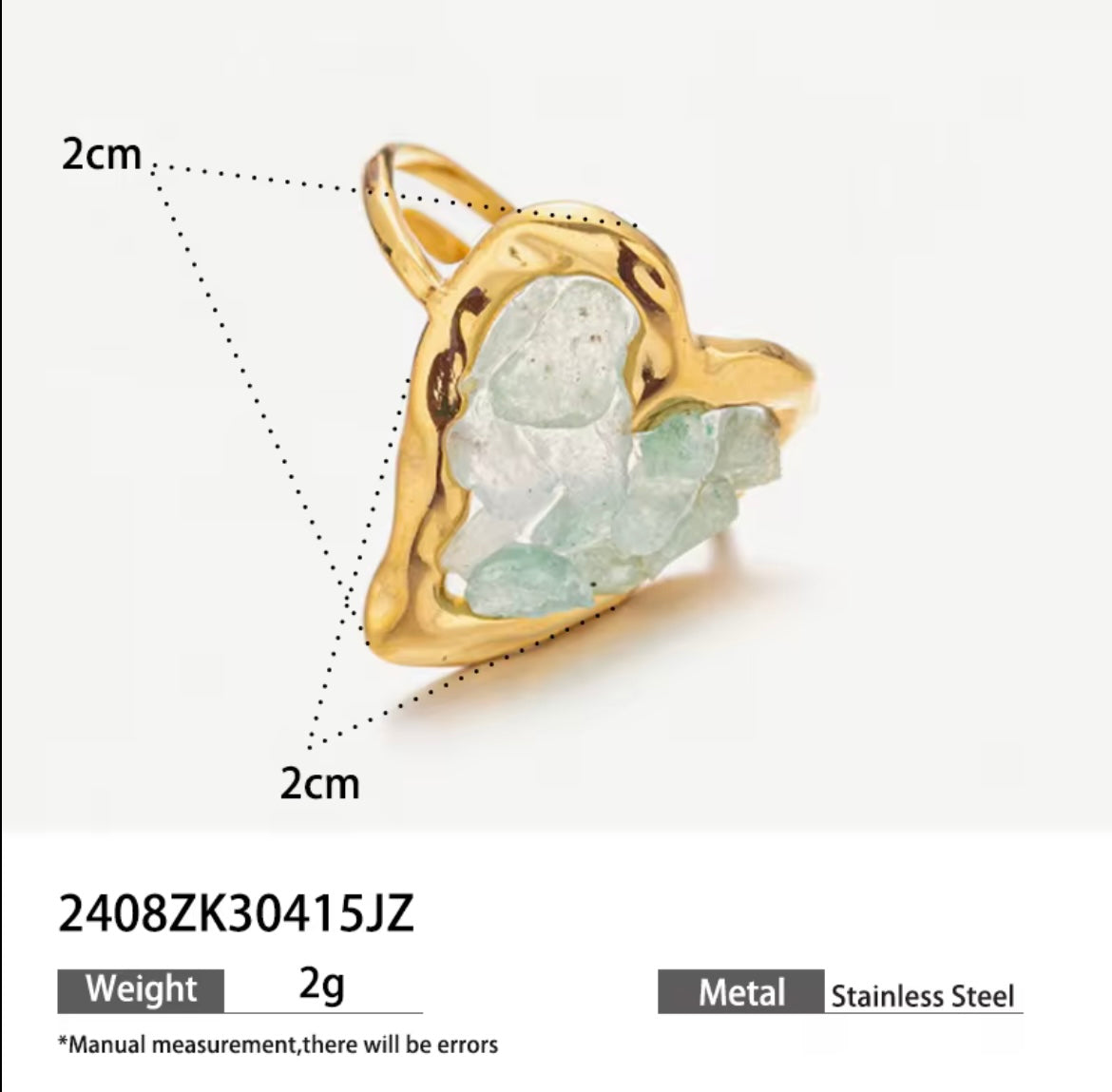 Colorful Crushed Stone rings