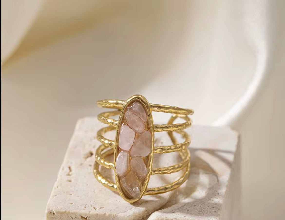 Colorful Crushed Stone rings