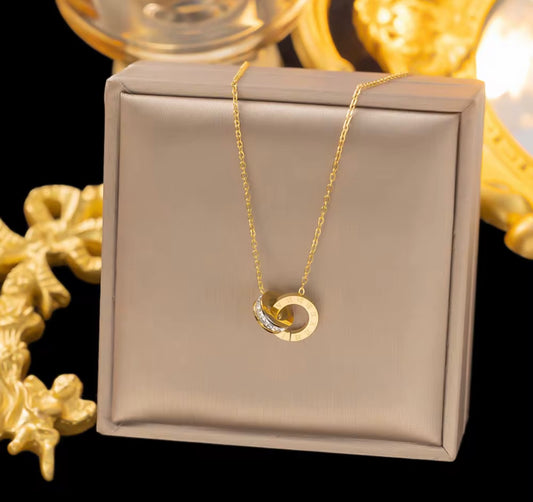 Double Circle Ring Pendant Set