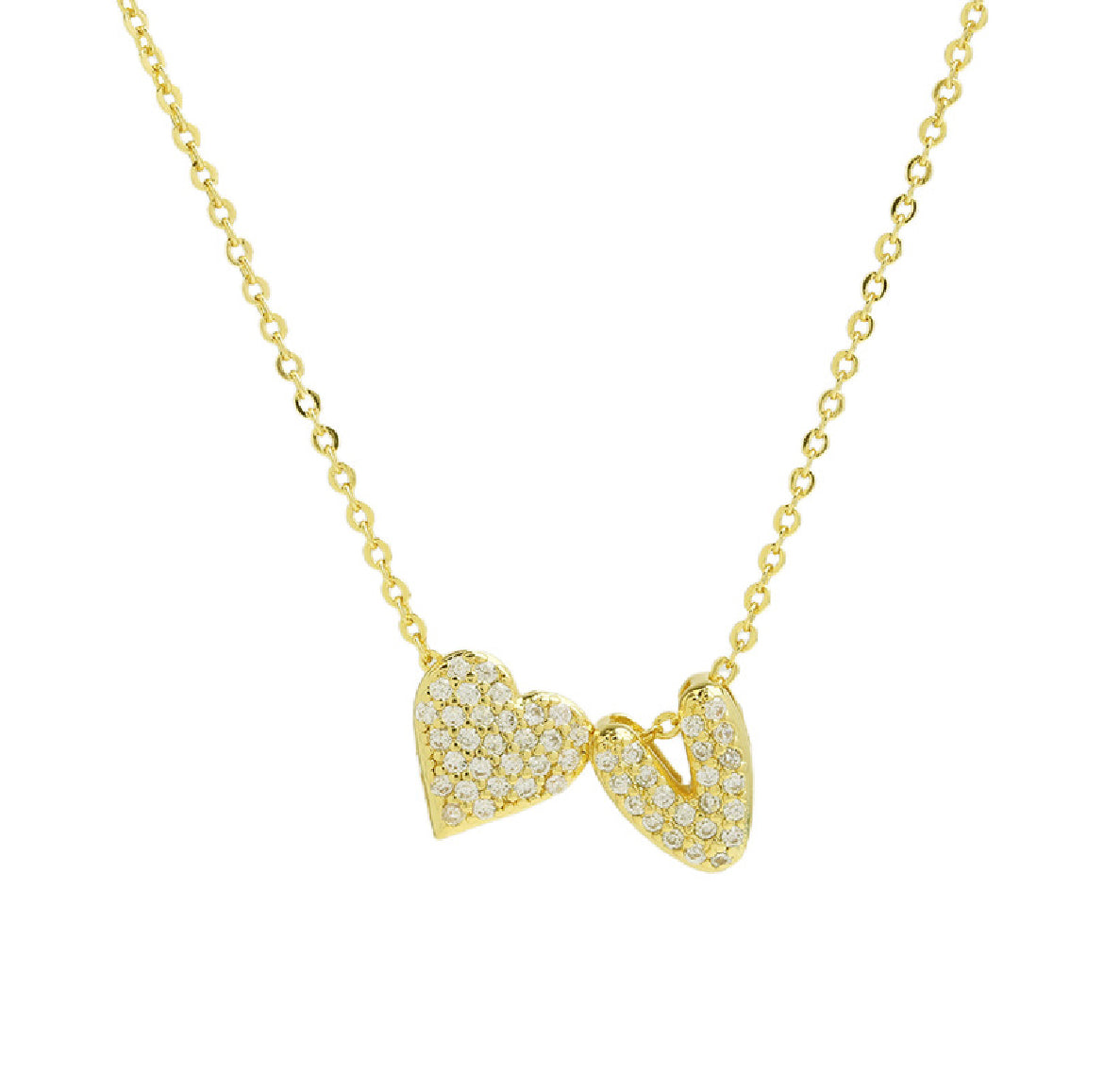 18k Gold Plated Custom Initial Heart Pendant