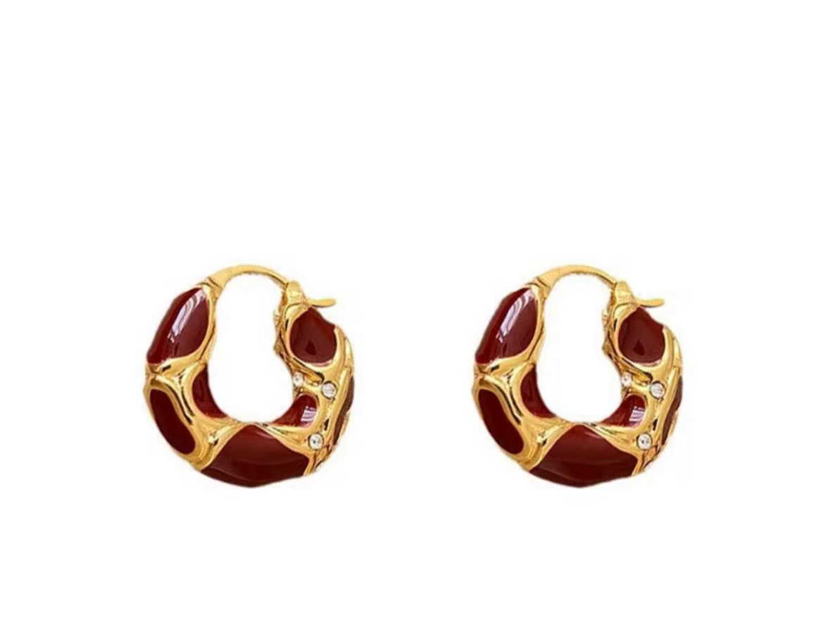 Metal Texture hoop earrings
