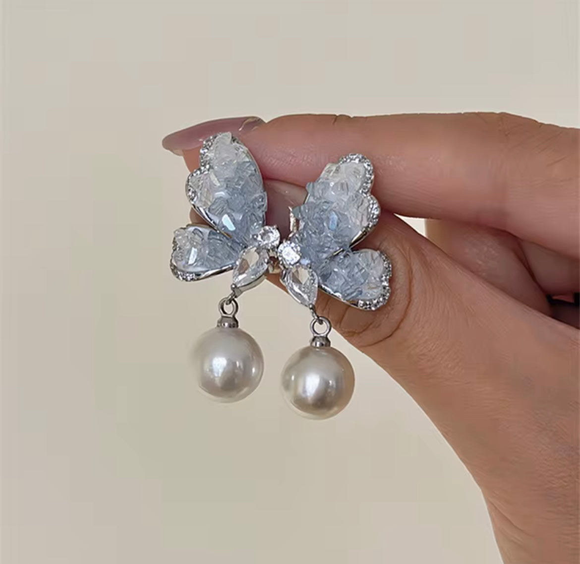 Flower Butterfly Dangle Earrings