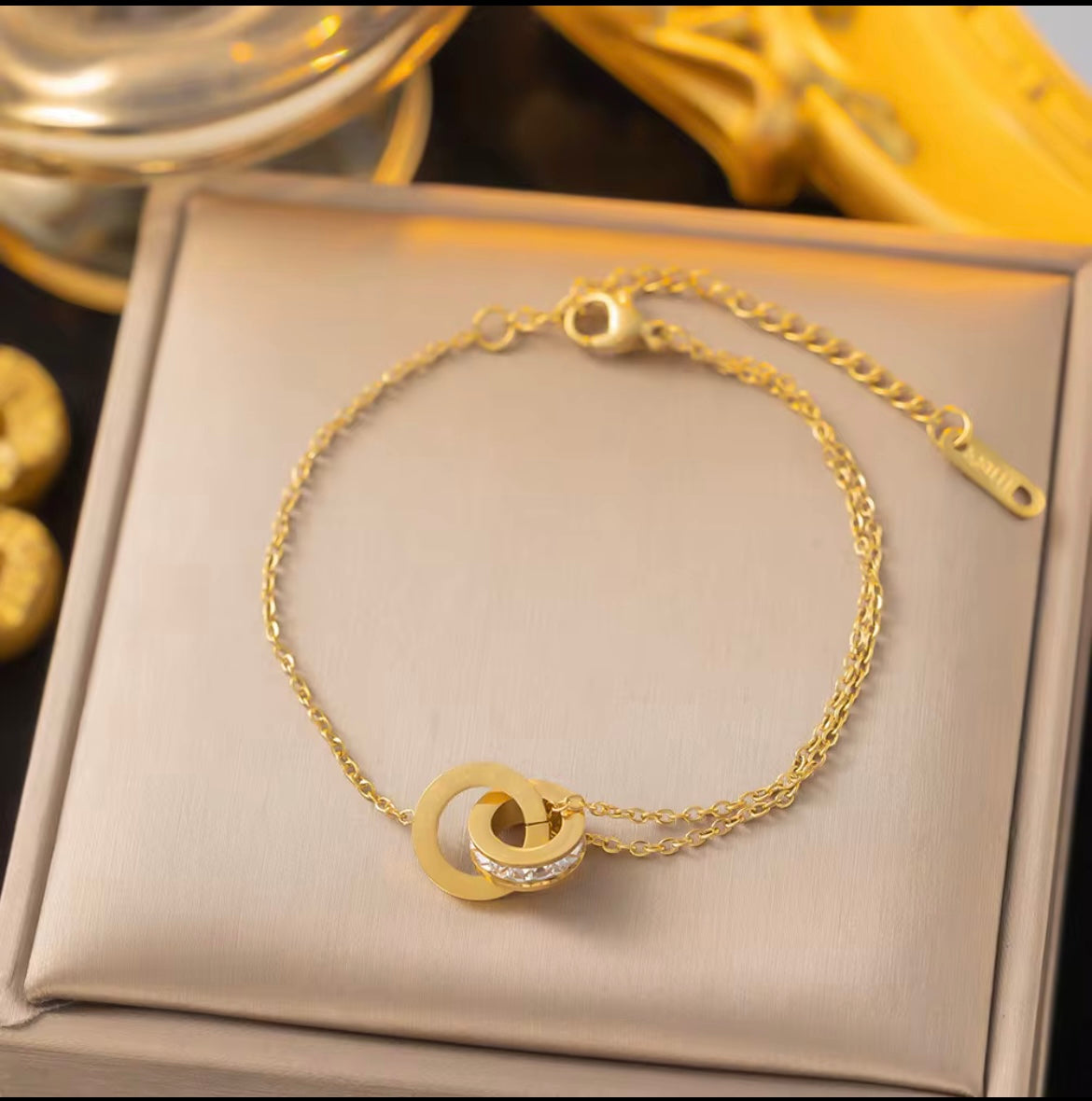 Double Circle Ring Pendant Set